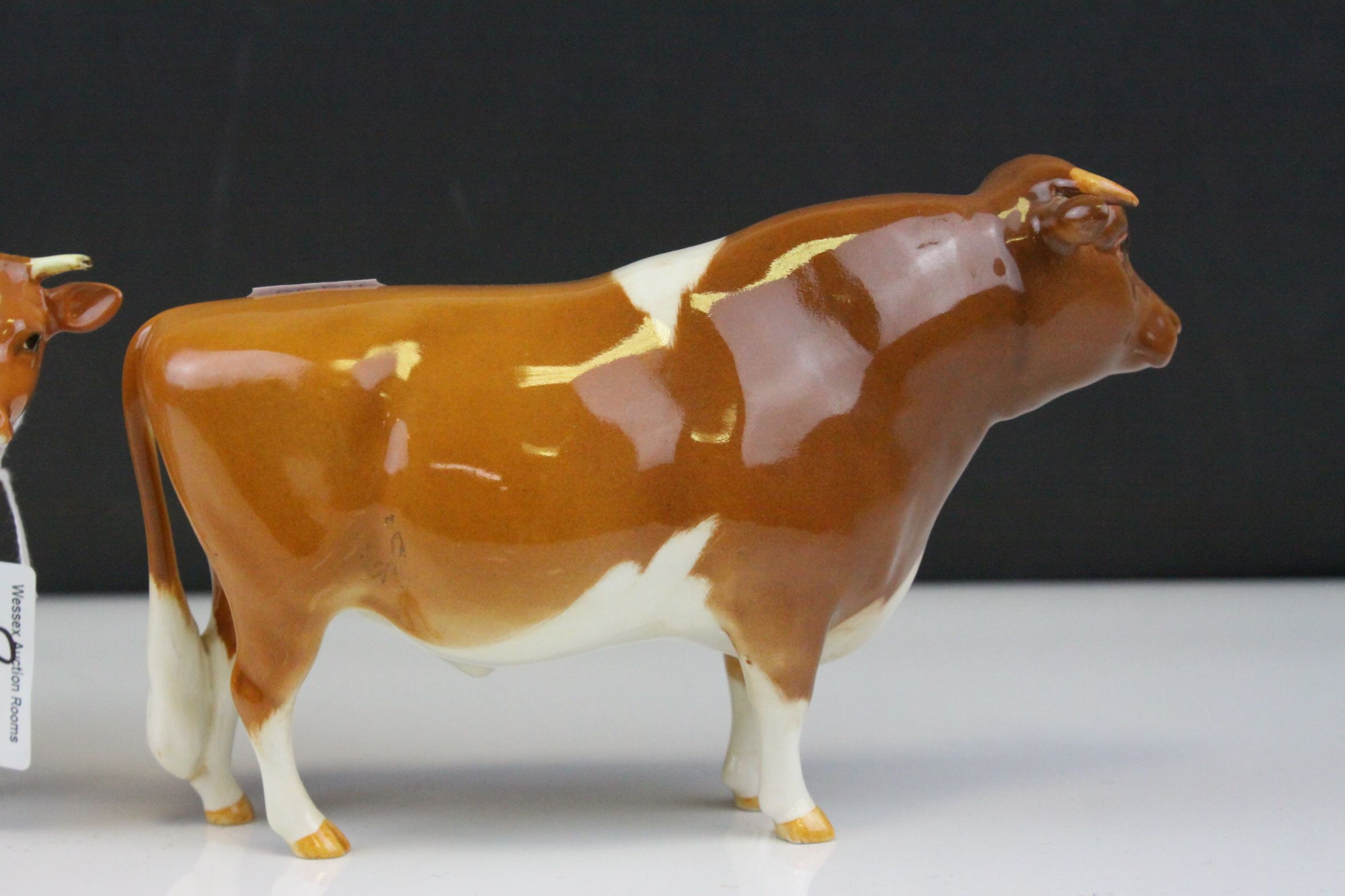 Beswick Guernsey Bull ' Ch. Sabrina's Sir Richmond 14th ' model no. 1451 together with a Beswick - Image 3 of 9