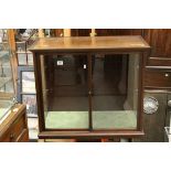 Early 20th century Mahogany Cased Display Cabinet with two sliding glass doors opening to two