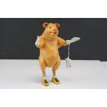 Novelty Rubber Pig wearing Gloves and Shoes, 23cms high