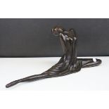Contemporary Bronze Seated Ballerina / Lady, 46cms long