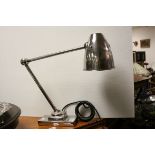 Mid 20th century Chrome Adjustable Industrial / Desk Lamp