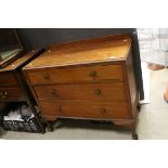 Early 20th century Oak and Mahogany Chest of Three Long Drawers, 91cms x 79cms high