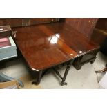 19th century Mahogany Sutherland Table raised on Turned Legs, 90cms wide x 72cms high