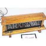 Naval / General Interest- Mid 20th century Wooden Framed Double Sided ' ARK ROYAL ' Illuminated (