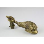 Brass Door Knocker in the form of a Dolphin, length approx 13cm