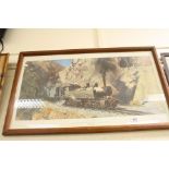 Terence Cuneo, Signed Limited Edition Steam Train Print ' The Climb to Asmara ', signed in pencil to