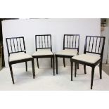 Set of Four Dining Chairs with Spindle Backs and drop-in seats