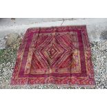 Hand Knotted Woolen Gazak Rug, 128cms x 124cms