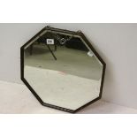 Early 20th century Wooden Framed Octagonal Mirror with bevelled edge, 48cms high
