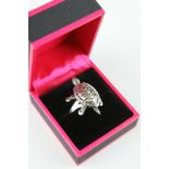 Novelty Silver ring in the form of a Tortoise with articulated legs