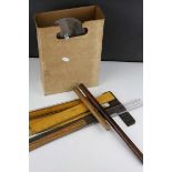 Wooden rulers and drawing related items