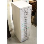 Metal Multi-Drawer Cabinet of Fifteen Drawers, 28cms wide x 41cms deep x 99cms high