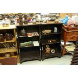 Pair of Dwarf Mahogany Waterfall Bookcases in the Regency Manner