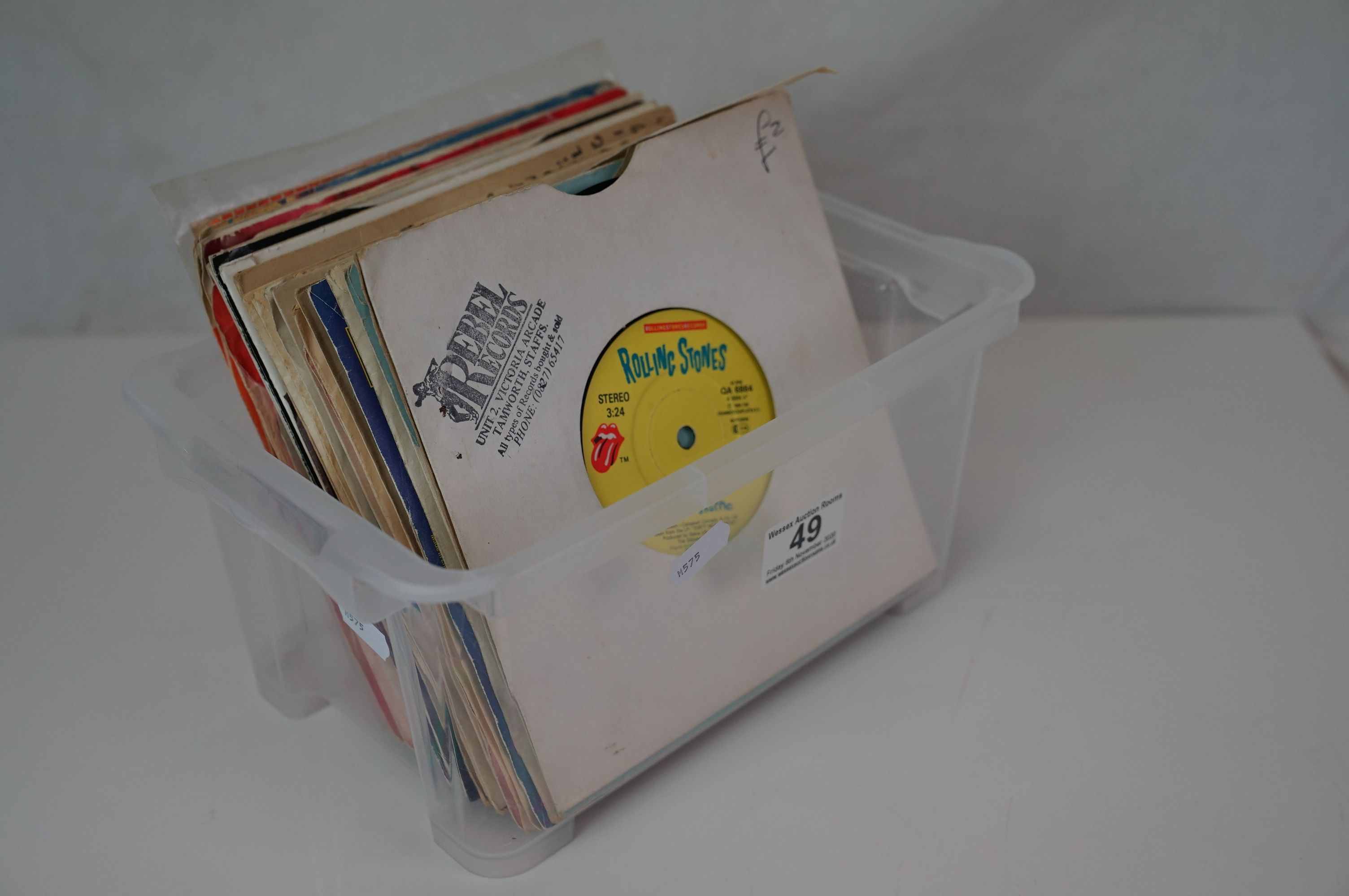 Vinyl - Collection of 28 The Rolling Stones 45s many in company sleeves to include Not Fade Away,