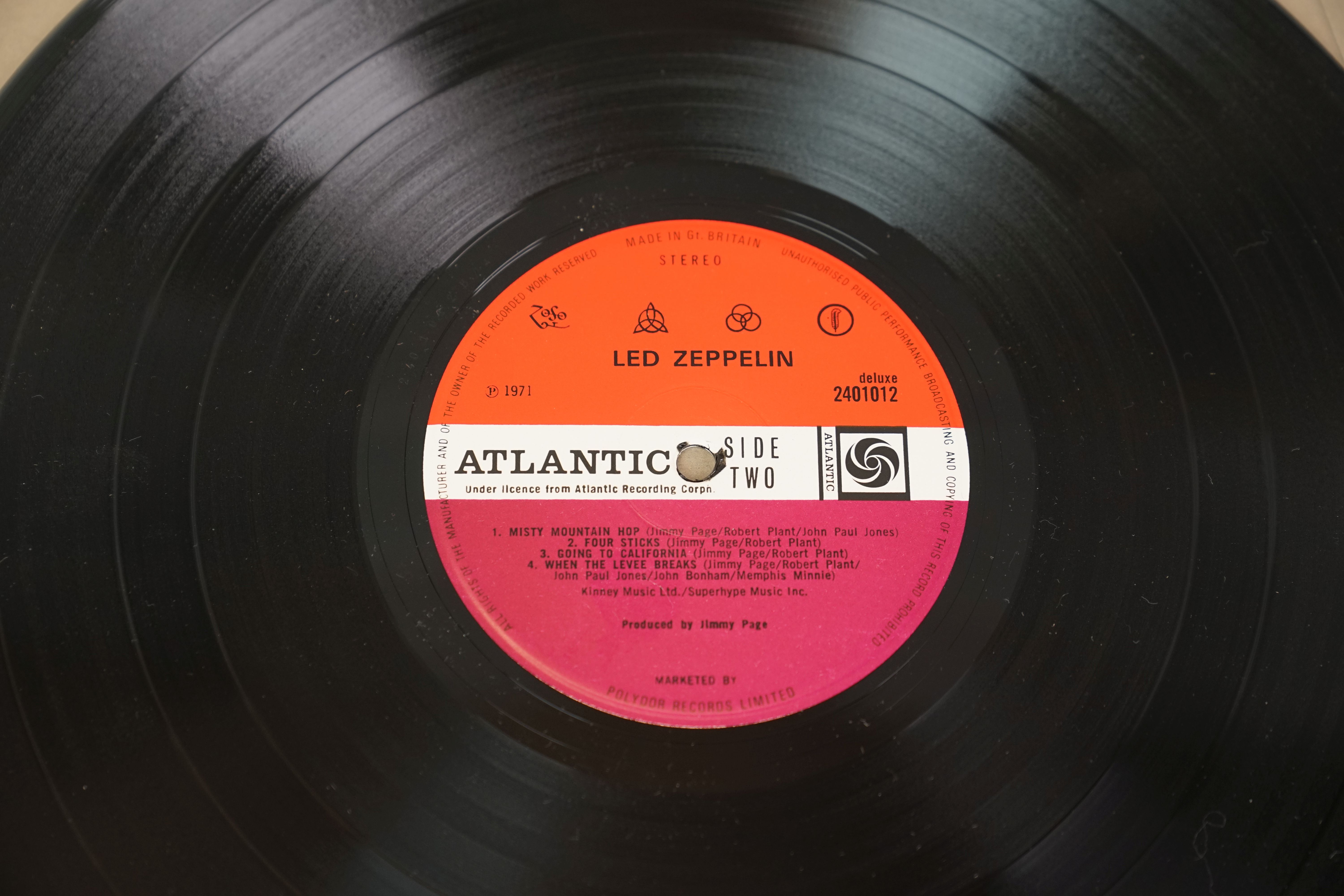 Vinyl - Two Led Zepelin LPs to include IV Four Symbols on Atlantic Deluxe 2401012 red/maroon label, - Image 11 of 18