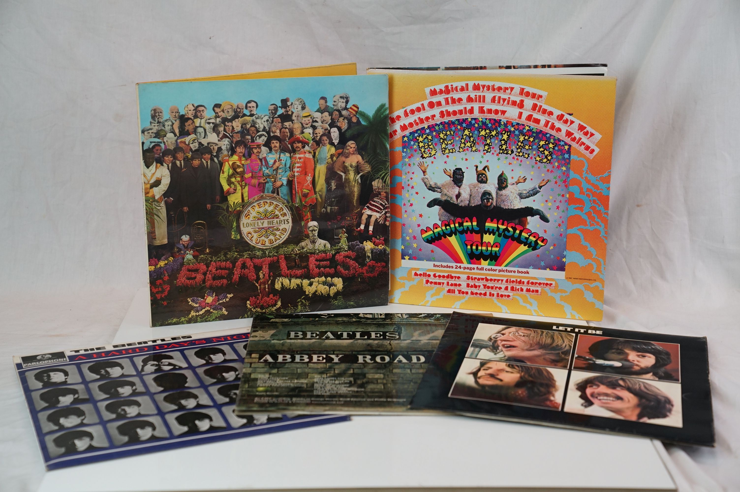 Vinyl - Five The Beatles reissue LP's to include Let It Be, A Hard Days Night, Abbey Road, Sgt