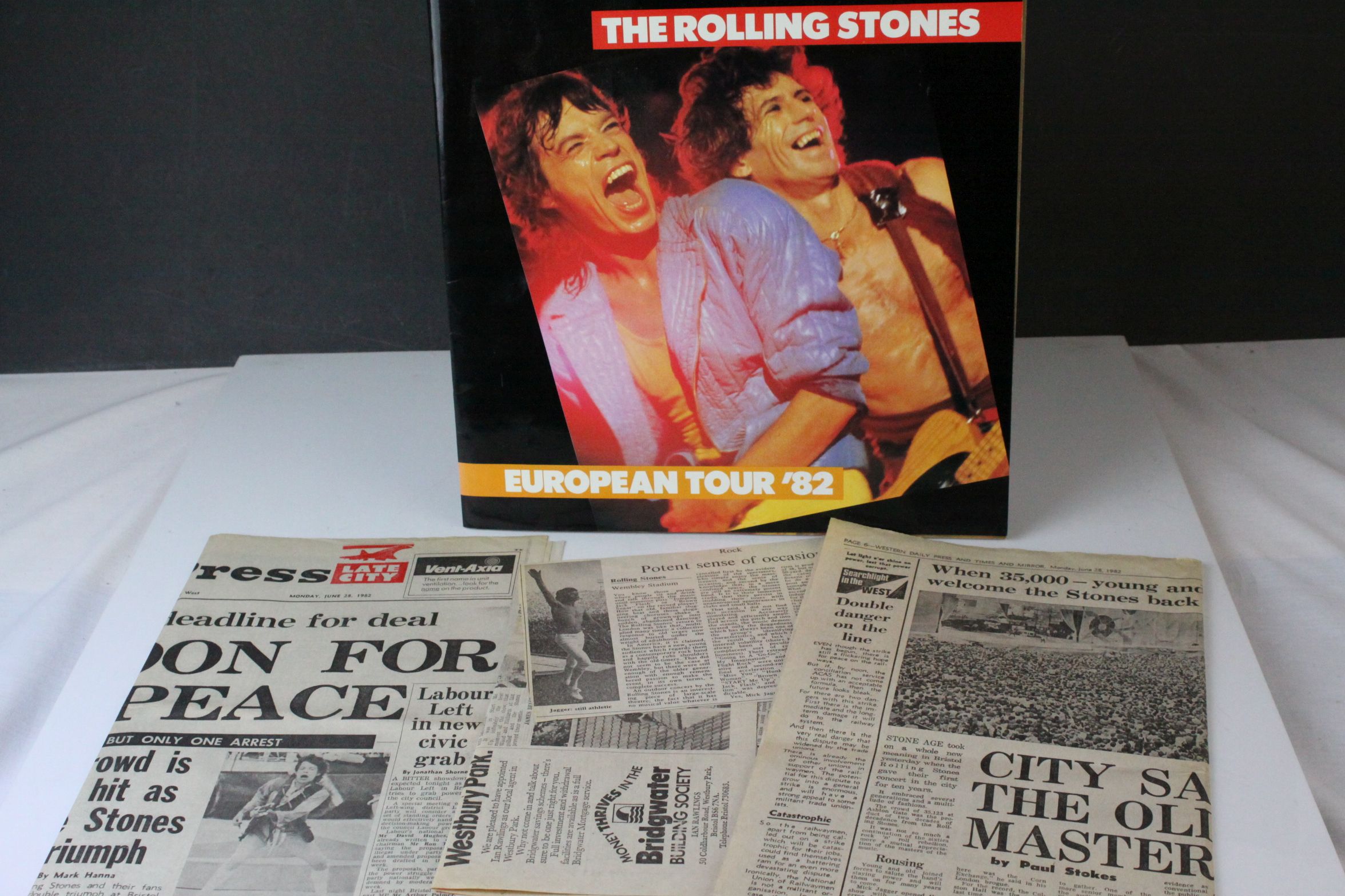 Memorabilia - Rolling Stones programme for European Tour 1982 plus press cuttings in the main from