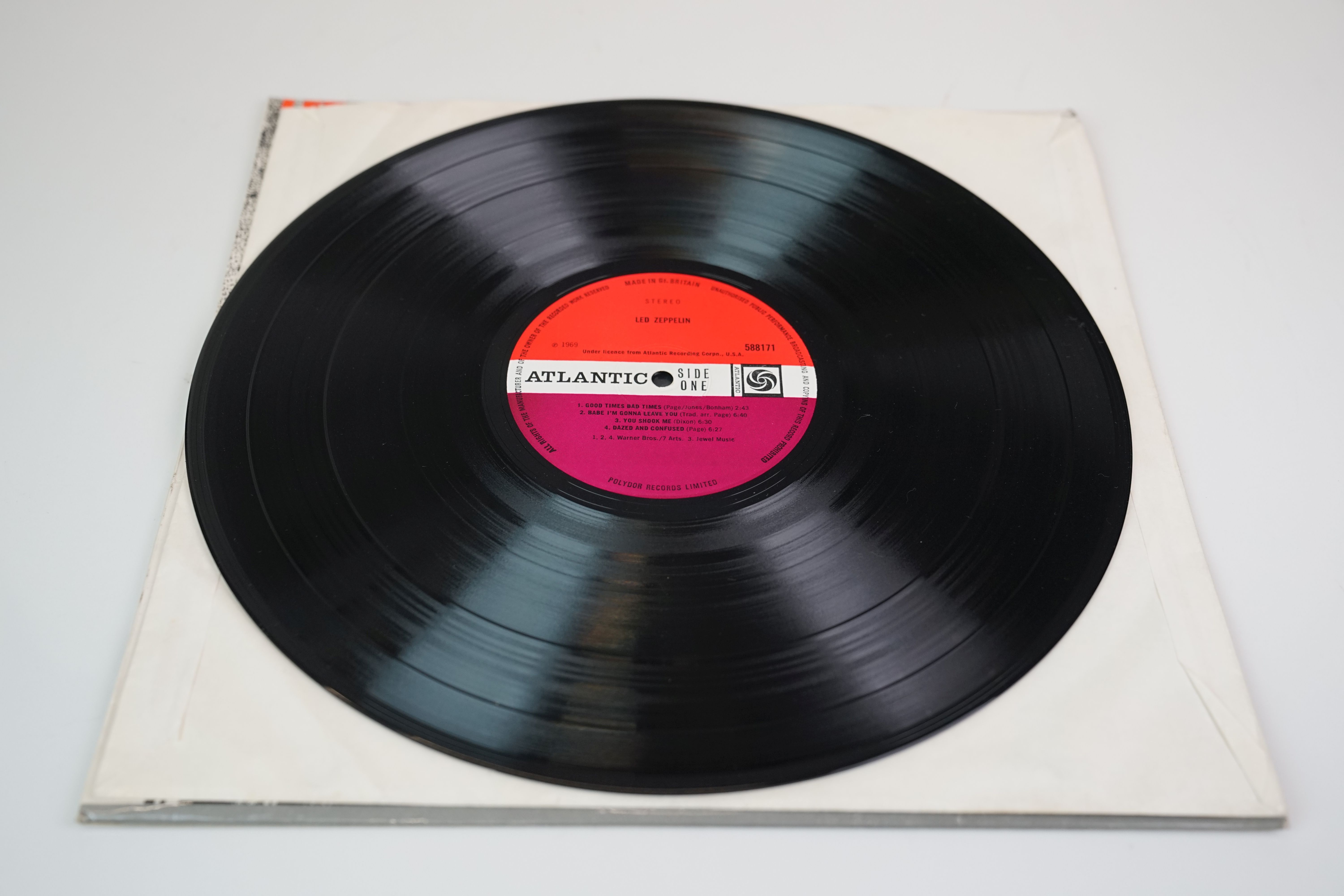 Vinyl - Led Zeppelin I on Atlantic 588171 orange lettering and grey strip to front of sleeve, red - Image 4 of 7