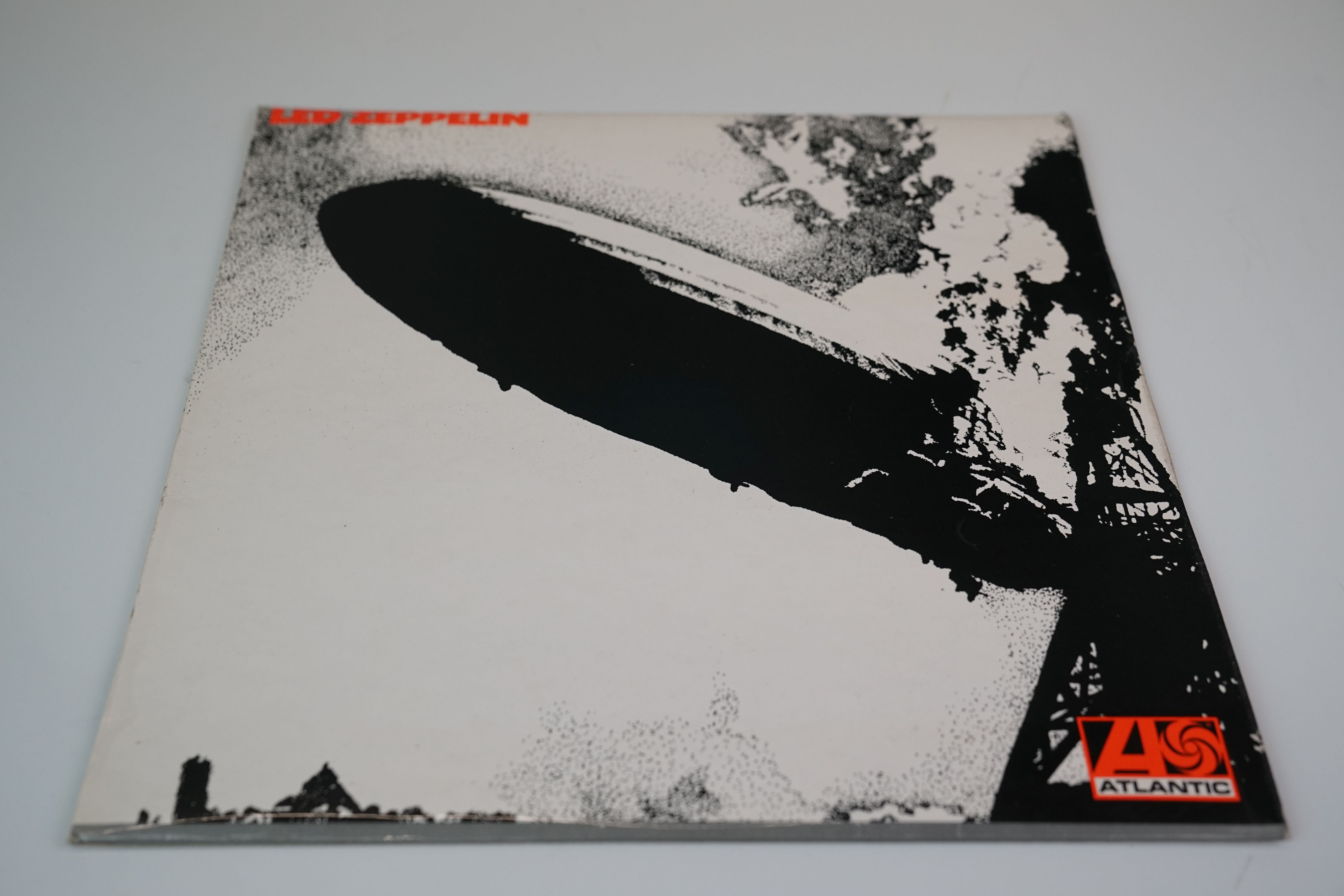 Vinyl - Led Zeppelin I on Atlantic 588171 orange lettering and grey strip to front of sleeve, red