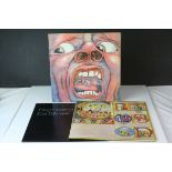 Vinyl - 3 King Crimson LP's to include In The Court Of The Crimson King (ILPS 9111) pink 'i' logo