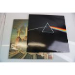 Vinyl - Pink Floyd two LP's - Dark Side Of The Moon (SHVL 804) gatefold, both sides open, two