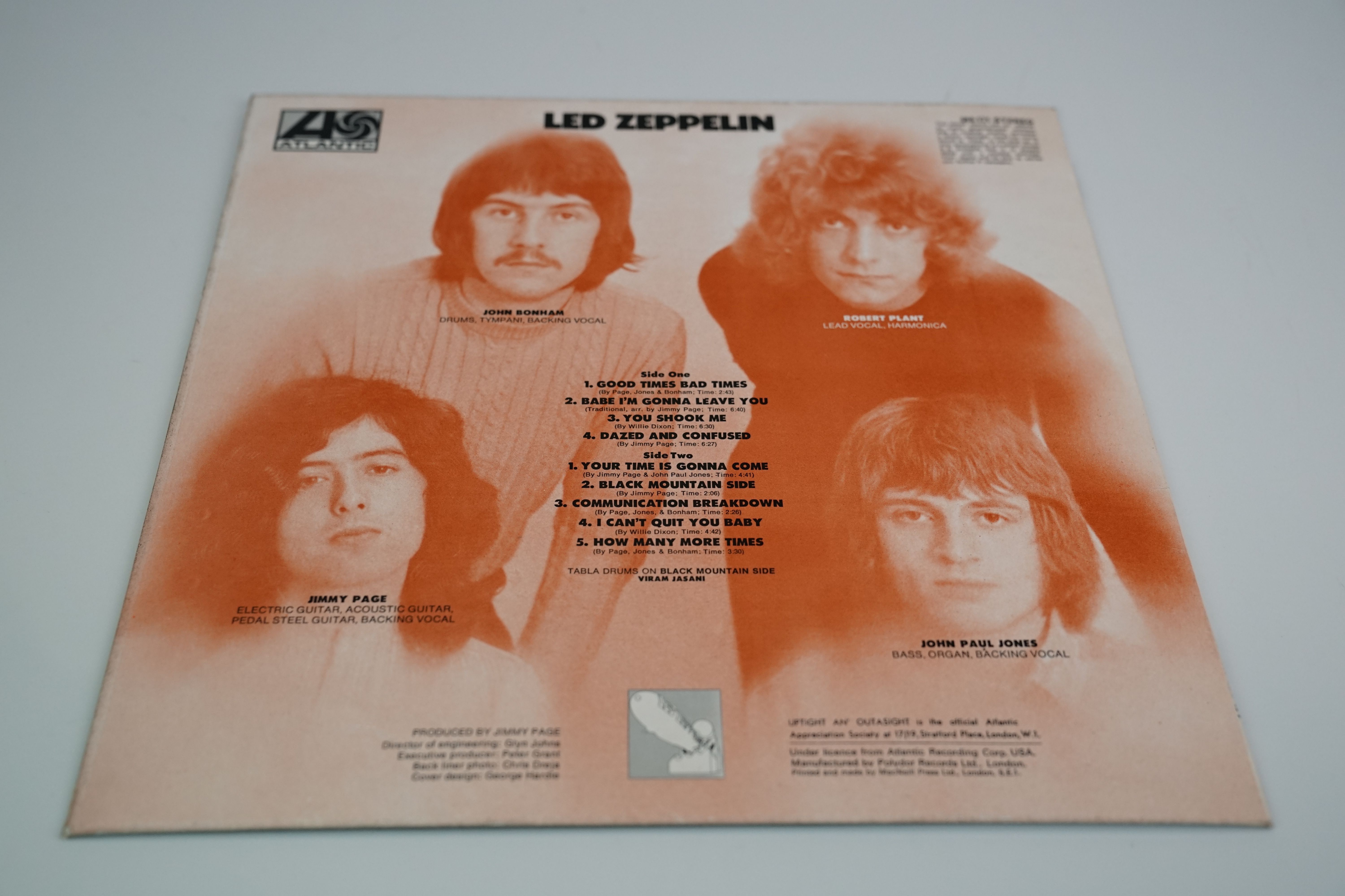 Vinyl - Led Zeppelin I on Atlantic 588171 orange lettering and grey strip to front of sleeve, red - Image 2 of 7