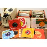 Vinyl - Large group of 7" singles spanning the genres and decades, in two carry cases and a box,