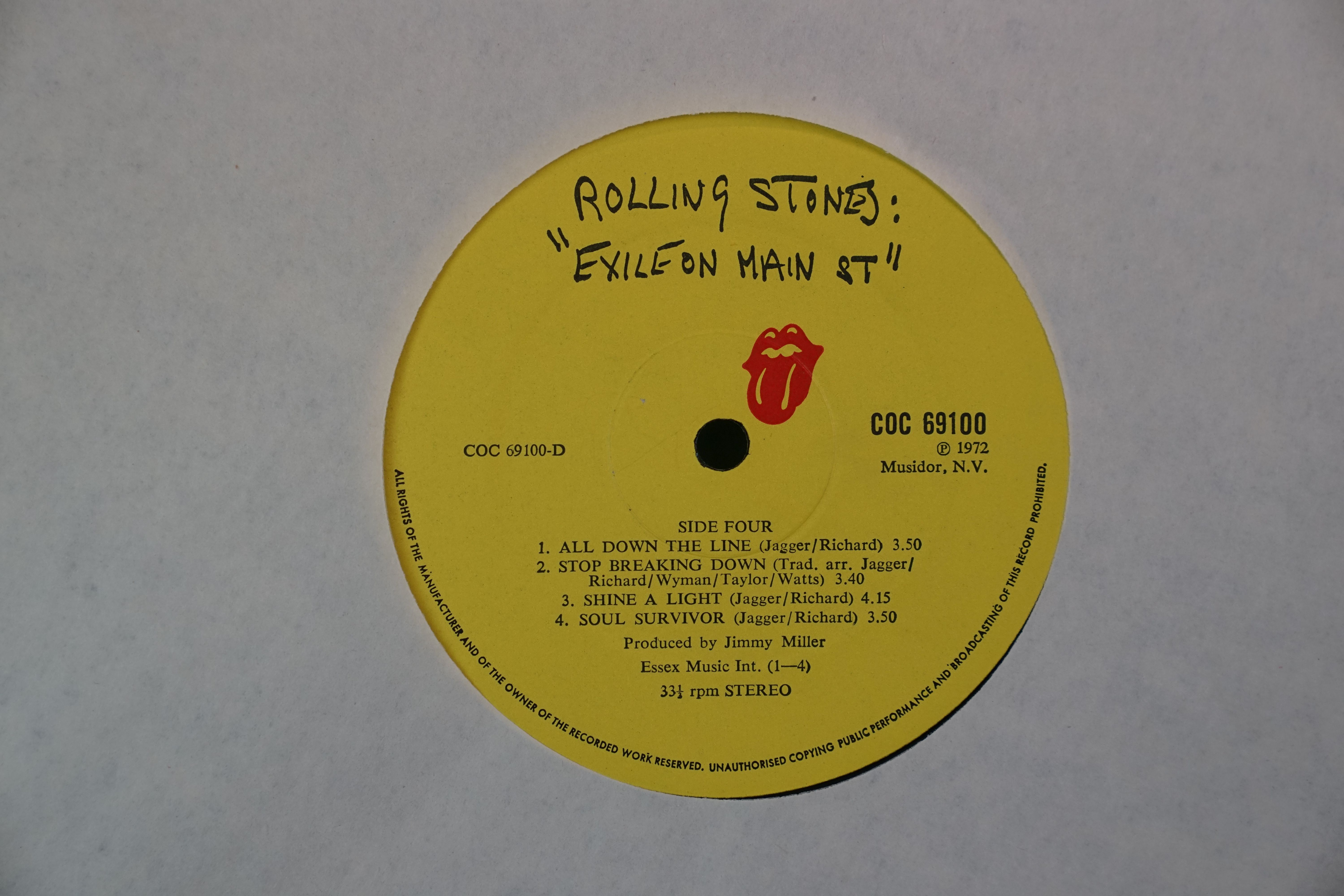 Vinyl - the Rolling Stones Exile on Main Street, no postcards, vinyl and sleeves vg - Image 13 of 16
