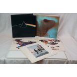 Vinyl - Four Pink Floyd LPs to include Dark Side of The Moon on Harvest SHVL804 stereo, Meddle on