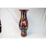 A contemporary art glass vase of large proportions in the style of Murano 53 cm in height.