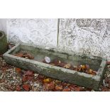 Granite Trough / Garden Long Shallow Planter, 98cms long diameter x 14cms high