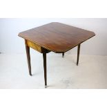 George III Mahogany Tea Table, crossbanded in satinwood and rosewood with canted corners, boxwood