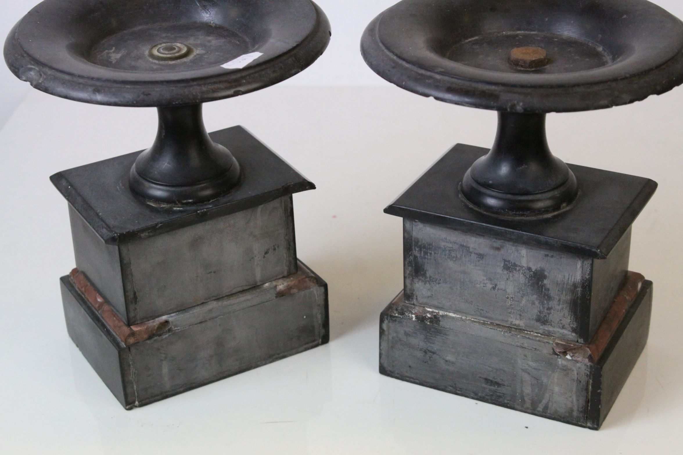 Pair of Slate and Marble Garnitures - Image 4 of 4