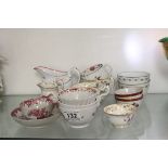 Collection of 18th century and later Ceramics including Two Chelsea Small Bowls, Small Swansea style
