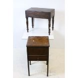 Georgian Mahogany Box Commode together with an Early 20th century Sewing Table