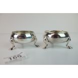 Pair of George II Silver Salts, London 1732 (one with glass liner, probably matched)