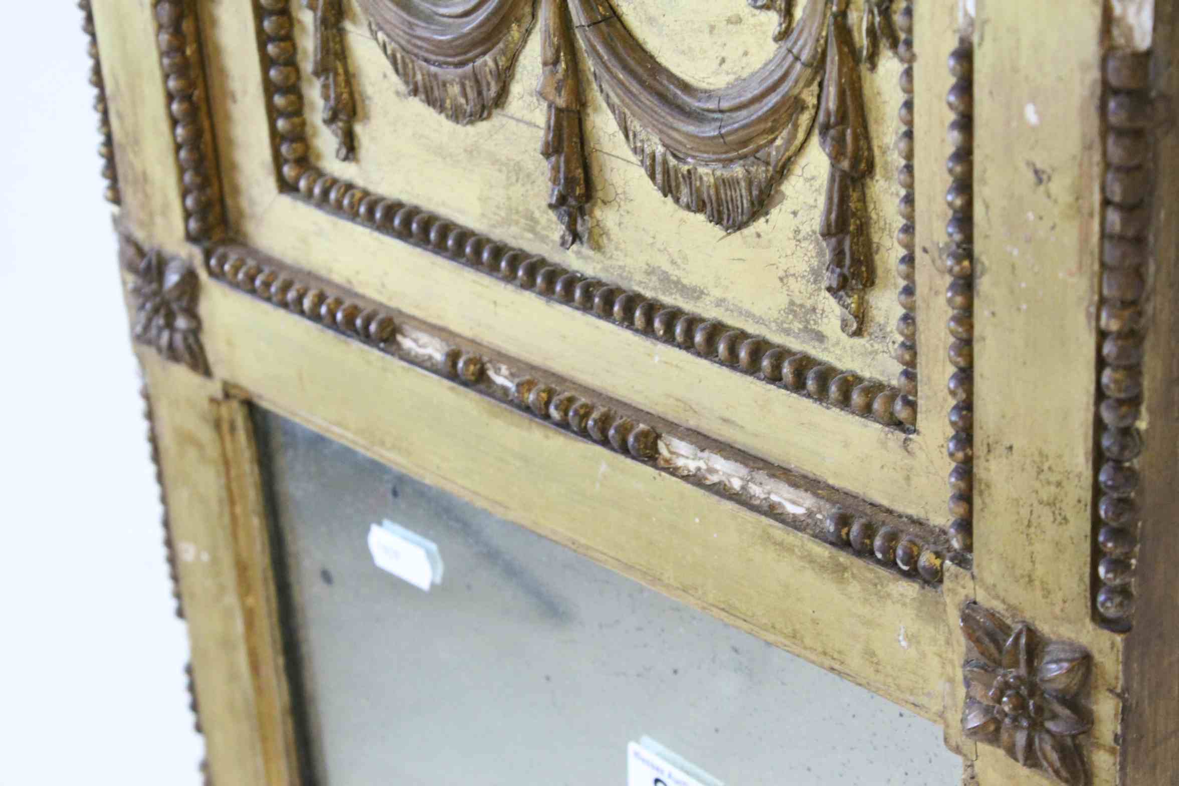 19th century Gilt Framed Rectangular Tall Mirror, the top with panel with moulded swags - Image 4 of 5