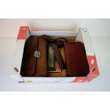 Tray of Collectables including Leather Cased Gentleman's Travelling Dressing Set, another Dressing