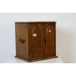 Late Victorian Golden Oak Table Top Cabinet, the two panel doors opening to reveal a bank of six