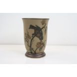 Danish Hjorth Studio Vase decorated with bird and berried branch