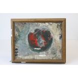 A mid 20th century framed abstract oil on canvas dimensions 20 x 26 cm.