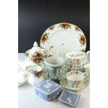 Group of Royal Albert Old Country Roses, Minton Haddon Hall and Wedgwood Jasperwares together with