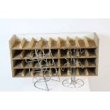 Shed built Wooden wine rack holding 36 bottles plus a metal wine rack and a mug holder