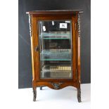 French Style Table Top Display Cabinet with Gilt Metal Mounts, the single glazed door opening to