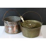 Collection of Metalware including a Brass Jam Pan, Two Brass Trivets, Copper Pot and a Quantity of
