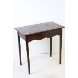 Early 19th century Mahogany Side Table with Single Drawer, Shaped Apron and raised on square
