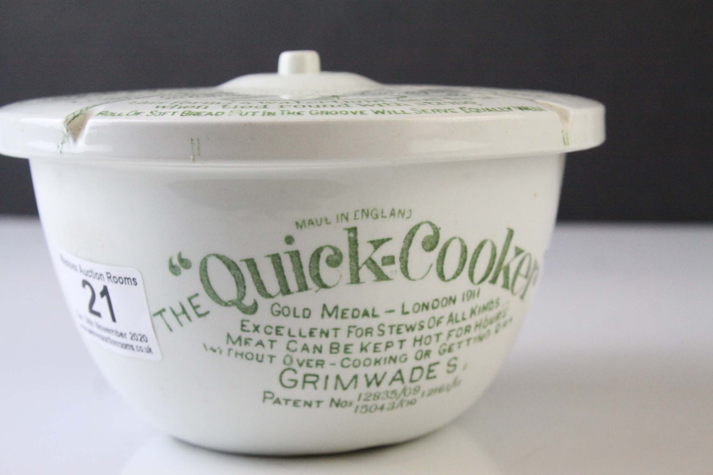 Early 20th century Grimwades Ceramic ' Quick-Cooker ' Bowl with transfer printed instructions, 17cms - Image 3 of 8
