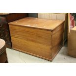 19th century Mahogany Blanket Box on a plinth base, 92cms long x 62cms deep x 59cms high