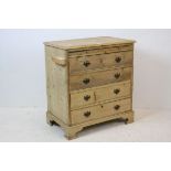 Early 19th century Pine Small Chest of Four Drawers with Brush Slide, later detachable side shelf,