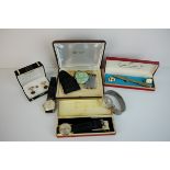 Mixed Lot including Two Ronson Lighters, a Lighter and Purse Set, Cased Gold Plated Pen and Cufflink